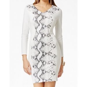 Thalia Sodi White & Snakeskin Illusion Dress